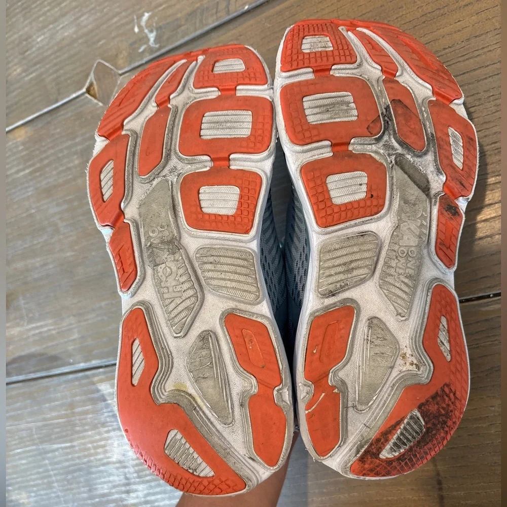 Hoka One One Gray and Blue Athletic Shoes